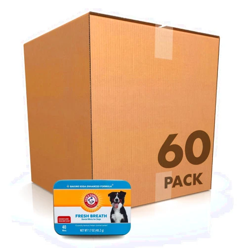 Arm & Hammer for Pets Dental Mints for Dogs, Fresh Breath | Get Fresh Doggie Breath Without Brushing, Way to Fresher Dog Breath | Chicken Flavor, 40 Count - 60 Pack