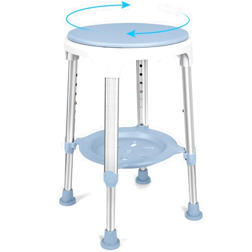 LEACHOI Shower Chair for Inside Shower, Tool-Free Assembly Swivel Shower Stool with Storage Tray, Adjustable Tub Chair and Bathroom Stool for Seniors, Elderly, Handicap & Disabled, FSA/HSA Eligible