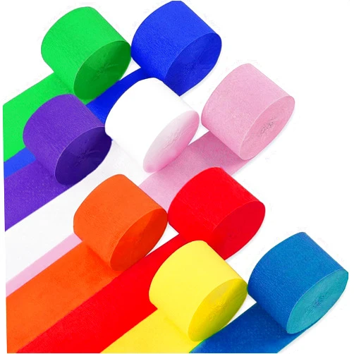 WUYUEJXI 9 Rolls Crepe Paper Streamers in 9 Colors， Crepe Paper Streamers ，for Party, Birthday, Wedding Decorations ，Rainbow DIY Supplies， Colored Living Room Bedroom Decor, Art Crafts (Rainbow Color)