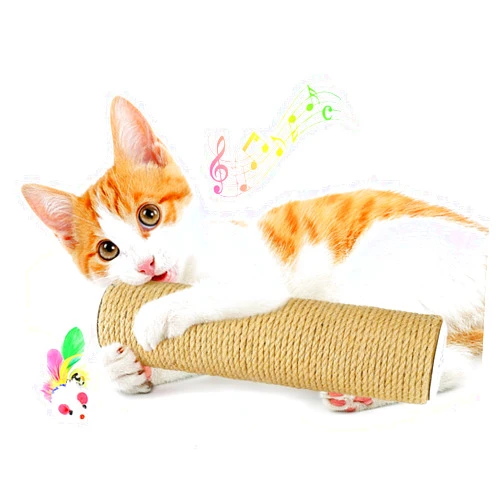 MEWTOGO Cat Kicker Toy - Natural Sisal Catnip Toys for Indoor Cats, Built-in Bell to Attract, Interactive Cat Scratcher Chew Toy with Cute Mouse Toy for Kitten Playing