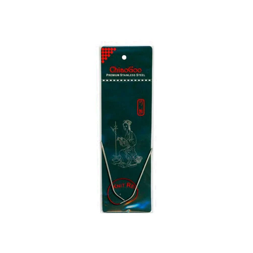 ChiaoGoo Red Circular 9-inch (23cm) Stainless Steel Knitting Needle; Size US 3 (3.25mm) 6009-3
