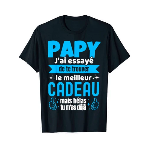Cadeau Humour Homme Pour La Fête Des Grands Pères Personalised Birthday Humor Grandpa Gift T-Shirt