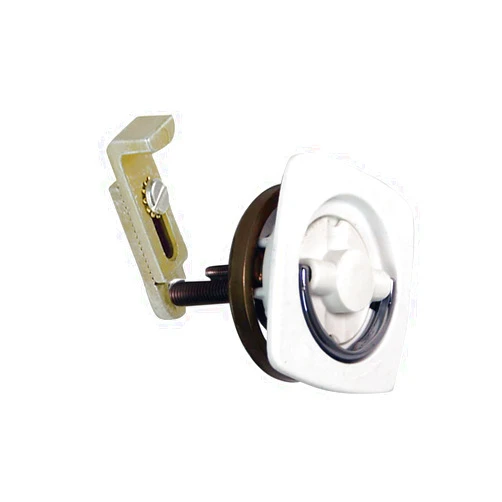 Perko 0932DP1WHT Flush-Mount Non-Locking Latch with Offset Cam Bar and Flexible Polymer Strike for 1-1/8