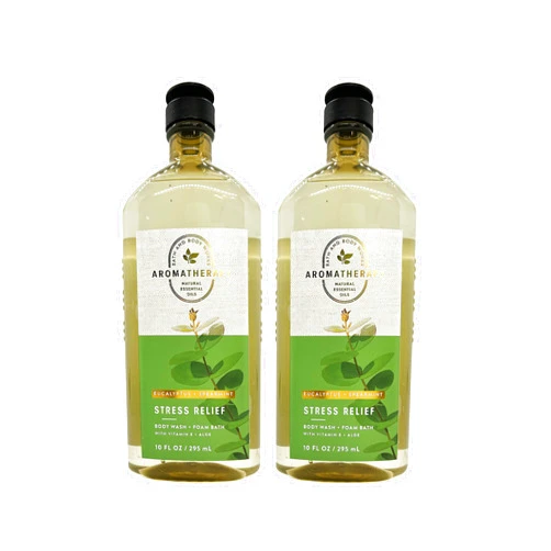 Bath & Body Works Bath and Body Works 2 Pack Aromatherapy Stress Relief Eucalyptus & Spearmint Shower Gel. 10 Oz.