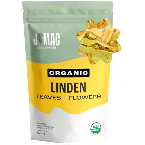 J Mac Botanicals, Organic Linden Leaf and Flower, Whole Leaves and Flowers