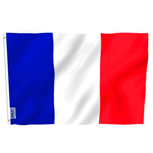 ANLEY Fly Breeze 3x5 Foot France Flag - Vivid Color and Fade proof - Canvas Header and Double Stitched - French National Flags Polyester with Brass Grommets 3 X 5 Ft