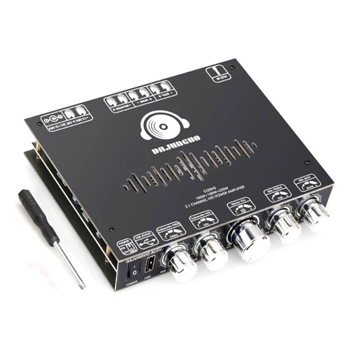 AUGUESLD S220HS 160W×2+220W 2.1 Channel Bluetooth Power Amplifier Board Support Custom Bluetooth Name, TDA7498E Chip 12V-36V Audio Power Amplifier Module, Support Setting Bluetooth Name and Password