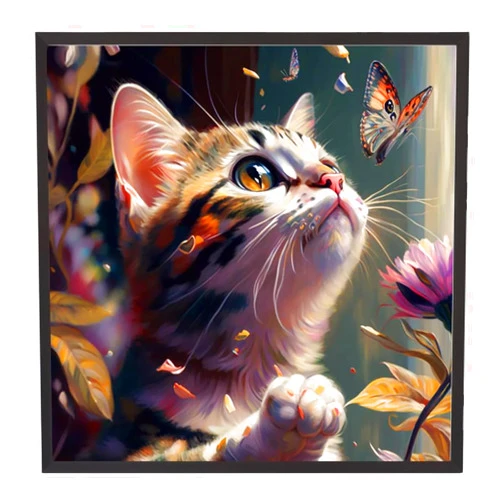 JININQ Diamond Art Painting Kits 5D Cat Diamond Art Painting Kits for Adults Diamond Dots Diamond Art Kits Diamond Gem Art Crafts for Home Wall Decor DIY Gift-12x12inch