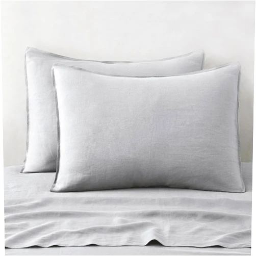 ATLINIA Linen Pillow Cases Standard Sham - 20 x 26 Inch Bed Pillow Protector Cover Set of 2 Bedding Cooling Neutral Pillowcase Shams Light Grey