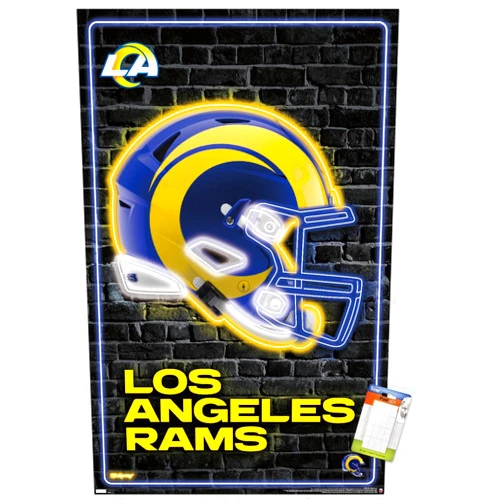Trends International NFL Los Angeles Rams - Neon Helmet 23 Wall Poster