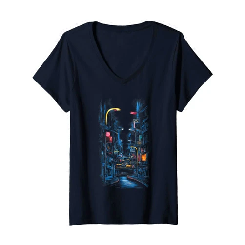 Graphic Tees for Men Women and Teens Womens Dotonbori Osaka Japan Travel Souvenir Pride Tourist Gift V-Neck T-Shirt