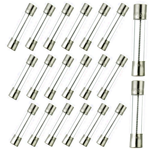 BOJACK T4AL250V 6x30 mm 4 A 250 V Slow Blow Fuses 4amp 250 Volt 0.24 x 1.18 Inch Glass Tube Time-delay Fuses(Pack of 20 Pcs)