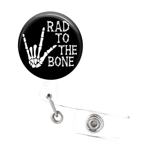 Akkya Rad to The Bone Badge Reels Holder Retractable with ID Clip for Nurse Name Tag Card X-Ray Radiology Nursing Doctor Radiologist Teacher Student Medical Work Alligator Clip ZJK833