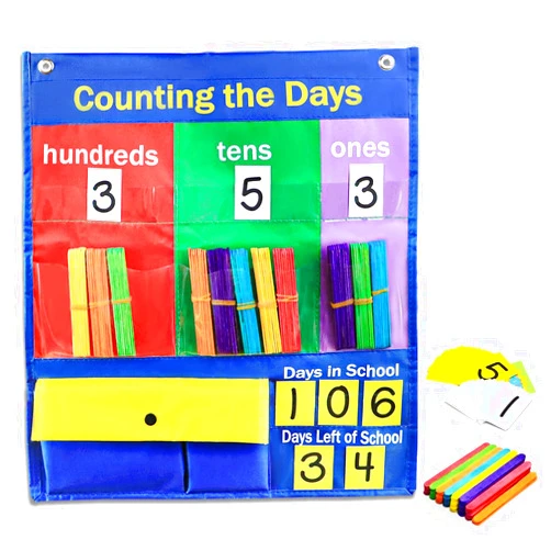 Godery Place Value Charts & Counting Caddie Pocket Chart for Classroom (Hundreds, Tens, Ones)