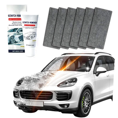 Huotwoe 6PCS Car Scratch Remover, Upgrade Multi-Purpose Nano Sparkle Cloth Car Scratch Remover Kit, Easy-to-Use Auto Scratch Remover for Light Scratches and All Vehicle Colors, Black