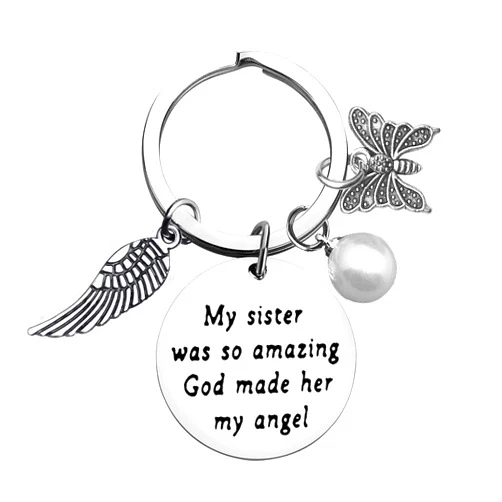 Vadaka Sister Memorial Gift Keychain Keyring Sympathy Keychain Keyring Gift Loss of Sister Gift Remembrance Gift Loss Memorial Gift Keyring Keychain in Memory of Sister Gift
