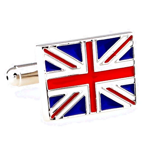 MRCUFF United Kingdom Flag Great Britain British Union Jack Pair Cufflinks in Presentation Gift Box & Polishing Cloth