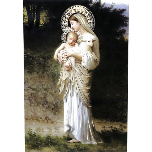 Nichpedr Adults Kids 500 Pieces Wooden Jigsaw Puzzle Innocence Virgin Religious Puzzle Challenging Educational Fun Family Games Toys Gifts for Home Kitchen Decor Family Activities