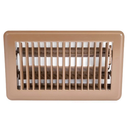 EZ-FLO 4 x 8 Inch (Duct Opening) Brown Air Vent Cover for Floor, One-Way Ventilation Register Diffuser, 5-1/2 Inch x 9-1/2 Inch (Overall Dimensions), Solid Steel HVAC Cover, 61601