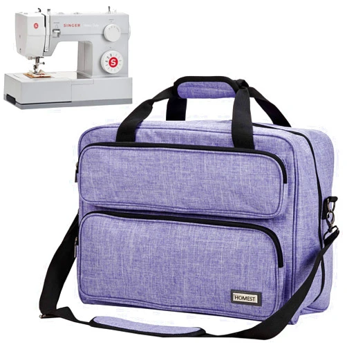 HOMEST Sewing Machine Carrying Case, Universal Tote Bag with Shoulder Strap Compatible with Singer, Brother, Janome, Purple (Patent Design)