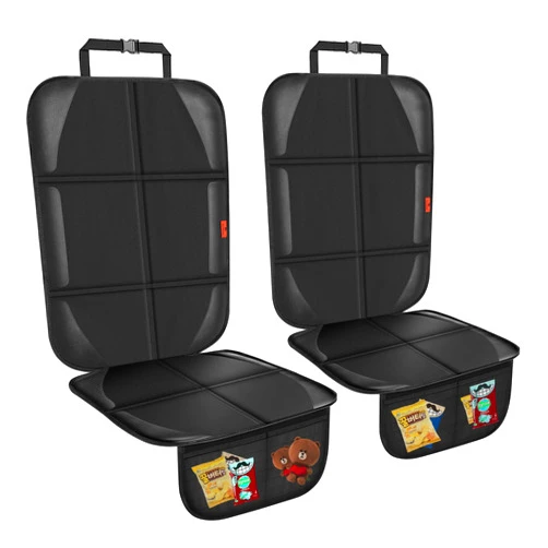 XHYANG Car Seat Protector,Auto Car Seat Protectors Baby Carseat Waterproof & Durable 600D Fabric for Child Baby Car Seat Mat Vehicle Pet Cover 2 Storage Pockets (2 Pack)