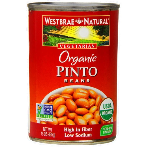 Westbrae Natural Organic Pinto Beans, No Salt Added, 15 Oz (Pack of 12) (Packaging May Vary)