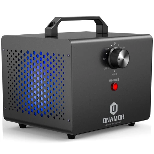 ONAMOR Ozone Generator 30000mg/h, Ozone Machine Ionizer O3 Deodorizer for Home, Basement, Smoke, and Pet Room (Eliminating Odors Area up to 4000 Square Feet, All Metallic Black)