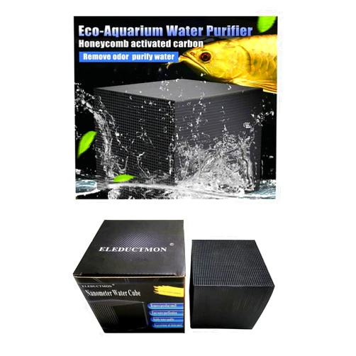 ELEDUCTMON Eco-Aquarium Water Purifier Cube Filter Activated Carbon Ultra Strong Filtration and Absorption for Titanium Spork Outdoor Camping Picnic Hiking Fishing (Activated Carbon Cube)