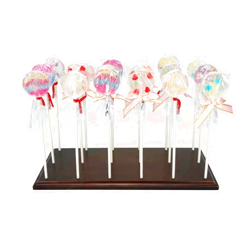 NANGOPOP Cake Pop Stand Display - 18 Hole Rustic Wood Lollipop Holder, Candy or Sucker Stand for Wedding, Baby Shower, Birthday Party - Fit 5/32
