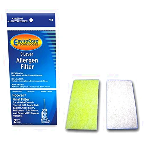 EnviroCare Premium Replacement 3 Layer Final Vacuum Cleaner Filters made to fit Hoover Windtunnel Uprights