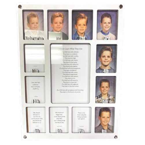 NORTHLAND FRAMES AND GIFTS, INC. Northland - School Years Handmade Wooden Collage Frame Matte - Holds Twelve 2.5