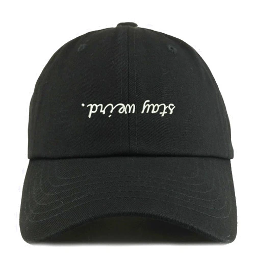 Trendy Apparel Shop Stay Weird Embroidered Low Profile Soft Cotton Dad Hat Cap