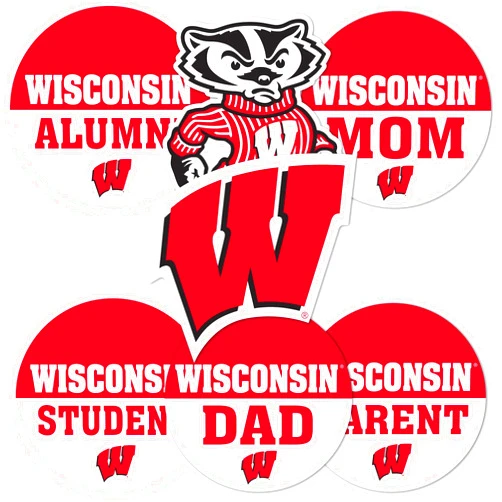 Desert Cactus University of Wisconsin Sticker Badgers UW Madison Vinyl Decals Laptop Water Bottle Car Scrapbook (Round Family)