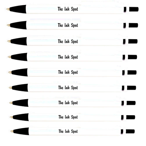 Generic 100 Excel Classic Click Personalized Custom Printed Retractable Pens - White Barrels with Black Trim