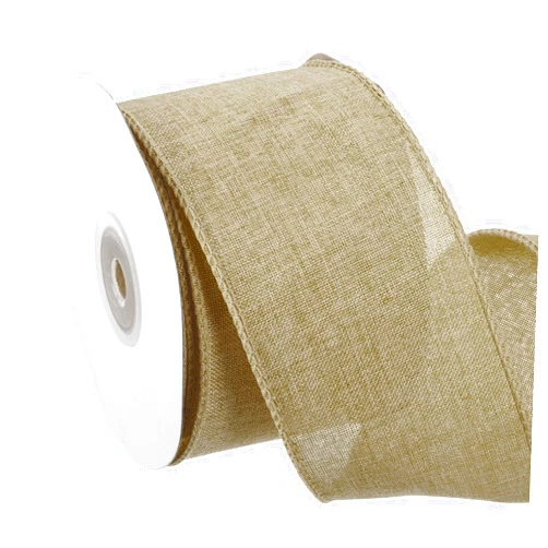 uxcell Burlap Wired Ribbon 2-1/2 Inch x 10 Yard, Wired Edge Ribbon for Craft Gift Wrapping Wreath Christmas Tree Decoration,Beige