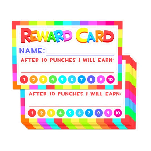 Yangmics Direct Punch Cards for Classroom, 208 Pack Kids Behavior Reward Punch Cards, Business Student Awards Loyalty Cards, Best Behavior Chart for Classroom