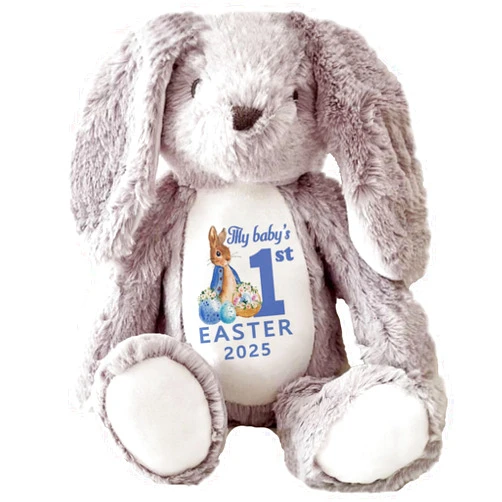 OAEUQ 2025 My Baby's First Easter Gift Easter Themed Plush Bunny Toys Pillow Toys to Accompany Your Child Baby Flowers Newborn Gifts for Boys and Girls (Design 1)