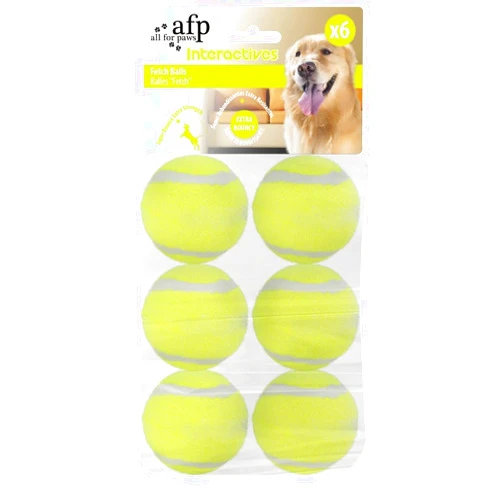 ALL FOR PAWS Dog Tennis Balls for Dogs, Great for Mini Ball Launcher, 6 Pack 2 Inch Tennis Balls