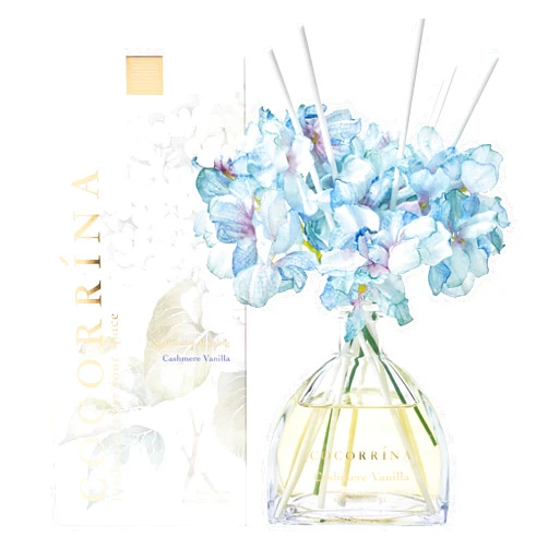 COCORRÍNA Reed Diffuser - 8.5 Oz Cashmere Vanilla Reed Diffuser with 8 Sticks for Home Bathroom Shelf Decor (Simple Luxe Collection)