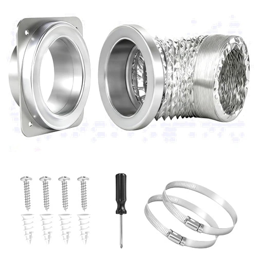Hahoray Magnetic Dryer Vent Connector Kit Airtight Seal Magnetic Dryer Vent Coupling Easy to Clean Lint Quick Connect for 4“ Including a 3.3ft Save 4-6in of Space