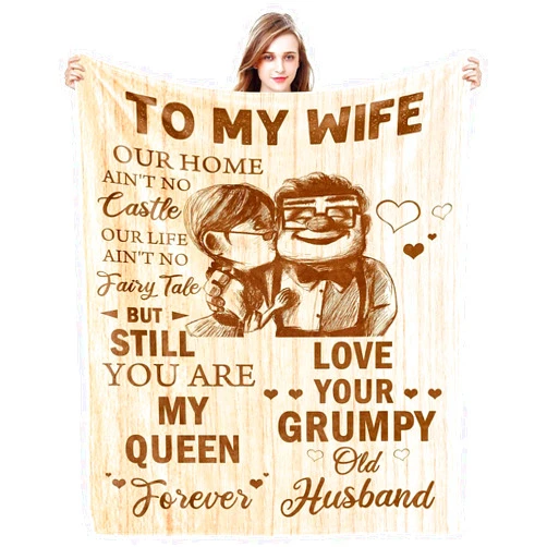 CENSIHER Gift for Wife from Husband to My Wife Blanket Wedding Anniversary Romantic Gifts for Women Birthday Christmas Valentine's Mother's Day Healing Thoughts Blanket Presents for Her