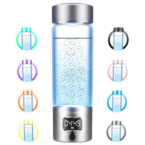 WUSUKHAN Hydrogen Water Bottle Generator with SPE/PEM–Portable Molecular Hydrogen Rich Water Machine, Rechargeable,5000 ppb,LED Timer for Home, Office, Travel, Sports,Birthday & Christmas Gift