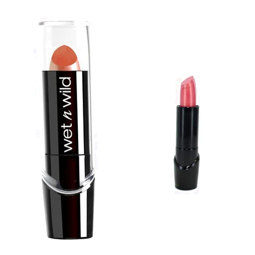 wet n wild Silk Finish Lipstick Bundle with Hydrating Lip Colors Breeze Nude and Dark Pink Frost