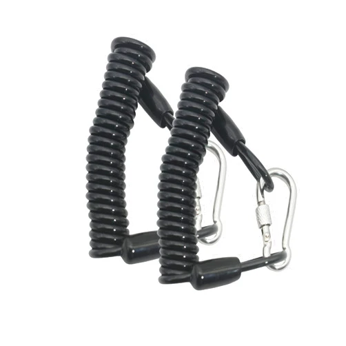 MyyYiTar 59in(1.5M) Spring Wire Cable with Loops 4mm Thickness Rubber Coated Stainless Wire Tether Lock,Black