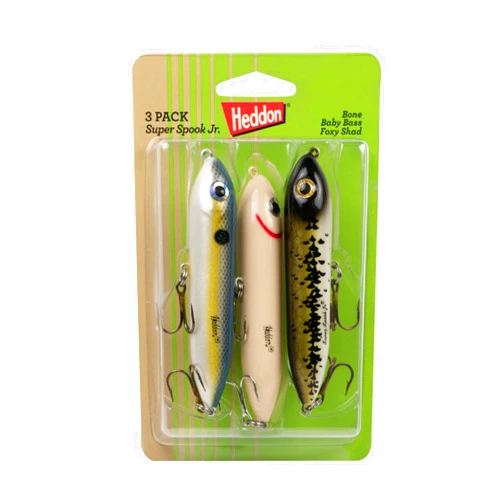 Heddon Super Spook Topwater Fishing Lure for Saltwater and Freshwater, Multi, 3-Pack