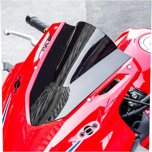 Lorababer Motorcycle Windshield Deflector Double Bubble Windscreen Compatible with CBR650R CBR500R CBR400R 2019 2020 2021 2022 2023 2024, Flyscreen Front Wind Shield Screen Visor, Black