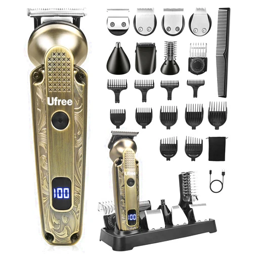 Ufree Beard Trimmer for Men, Waterproof 7 in 1 Electric Razor Shavers for Men, Cordless Hair Clippers and Trimmers Set, Grooming Kit for Nose, Face, Mustache and Body, Gifts for Men