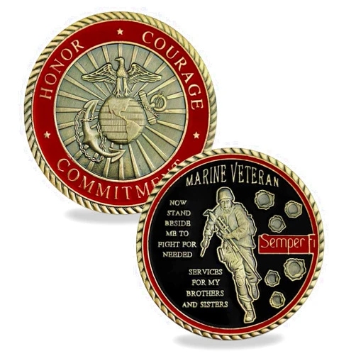 Aomcisi USMC Challenge Coin - Veteran Marine Corps Semper Fi Military Coin