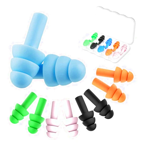 SHxxyljh 5 Pairs Sleep Earplugs,Silicone Ear Plugs for Sleeping Noise Cancelling,Soft Reusable Ear Plugs,Small Earplugs for Sleep,Travel EarPlugs with EarPlug Case(Pink,Black,Blue,Orange,Green)