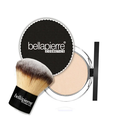 bellapierre Compact Mineral Foundation SPF 15 with Kabuki Brush | Vegan & Cruelty Free | Hypoallergenic | Full Coverage - 10 Grams - Latte
